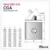 Esquema Tapajuntas de aluminio para tejado de 0 a 45° - Conducto de humos inox 0,4 mm