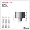 Diagram of anti-wind cowl - Stainless steel flue 0.4 mm