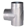 90° tee with inspection opening - 2 mm stainless steel flue pipe