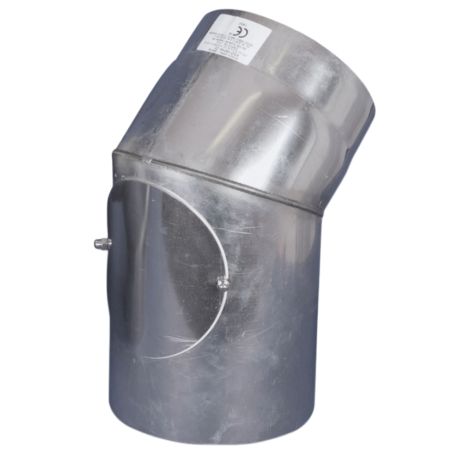 Codo fijo 45° con registro - Conducto inox 2 mm