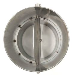 Vue de dessus clapet régulateur de tirage - Conduit inox 2 mm