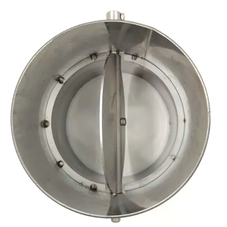 Vista superior registro regulador de tiro - Conducto de humos inox 2 mm
