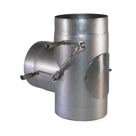 90° tee with double damper (Bypass) - 2 mm stainless steel flue pipe
