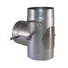 90° tee with double damper (Bypass) - 2 mm stainless steel flue pipe
