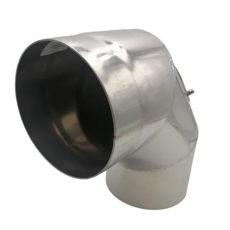 Lateral codo fijo 90° con mirilla - Conducto de humos inox 2 mm