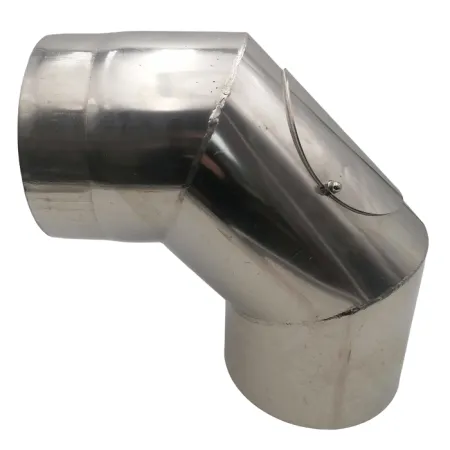 Codo fijo 90° con registro - Conducto inox 2 mm