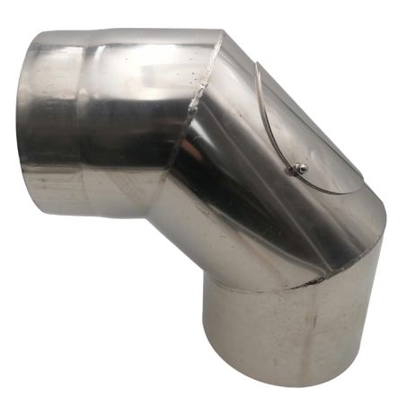 Fixed 90° elbow with access door - Stainless steel flue pipe 2 mm