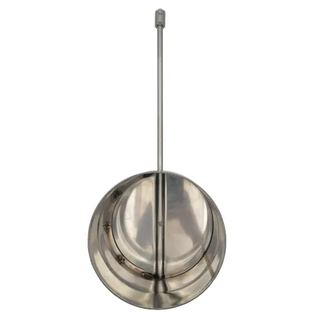 Top view, regulating damper, large handle - 2 mm stainless steel flue