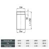 Diagram of 250 mm straight length - Stainless steel flue 2 mm