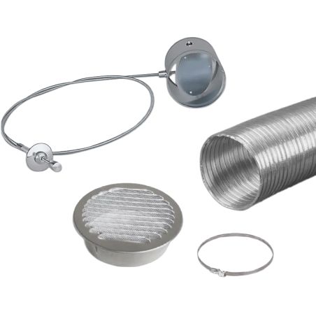 Air supply kit for wood stove - 80 mm diameter