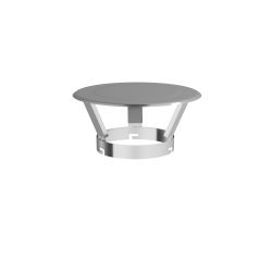 Chapeau anti-pluie rond en inox - Kit sortie de toit pour tubage flexible