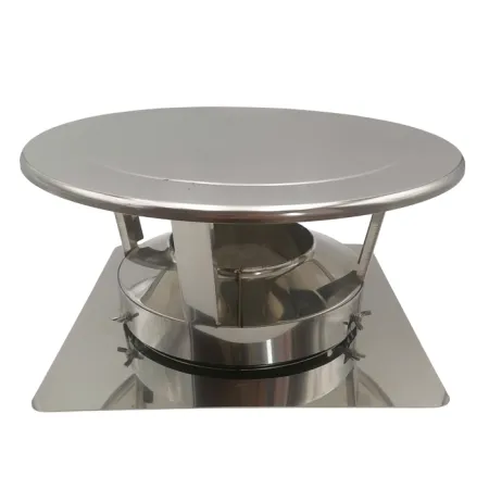 Complete round stainless steel roof outlet kit, assembled - For flexible flue liner