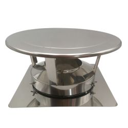 Kit complet sortie de toit ronde en inox assemblé - Pour tubage flexible