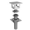 Kit complet sortie de toit carrée en inox - Pour tubage flexible