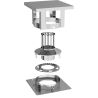 Kit complet sortie de toit carrée en inox - Pour tubage flexible