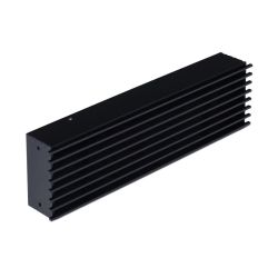 Grille d'air Open Air Substeel noire - 350 x 100 mm