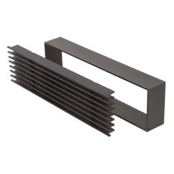 Détail grille d'air Open Air Substeel noire - 350 x 100 mm