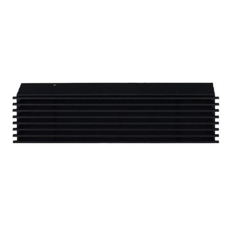 Grille d'air Open Air Substeel noire de face - 350 x 100 mm