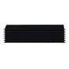 Grille d'air Open Air Substeel noire de face - 350 x 100 mm