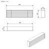 Schéma grille d'air Open Air Substeel - 350 x 100 mm