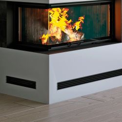 Grille d'air Open Air Substeel noire en situation - 650 x 100 mm
