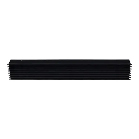 Open Air Substeel air grille, black, front view - 650 x 100 mm
