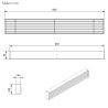Schéma grille d'air Open Air Substeel - 650 x 100 mm