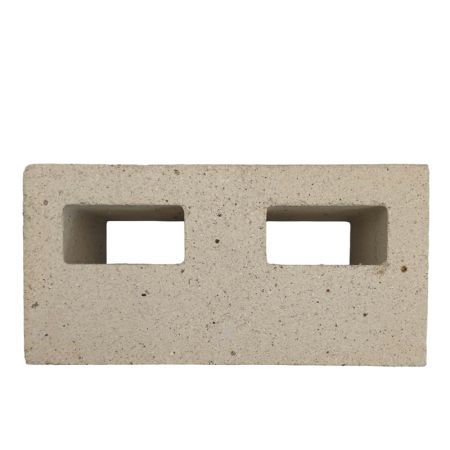 Brique réfractaire 220 x 110 x 90 mm sans injecteur - 2 trous - Face et Arrière
