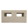 Brique réfractaire 220 x 110 x 90 mm sans injecteur - 2 trous - Face et Arrière