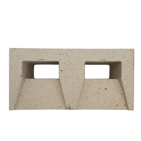 Brique réfractaire 220 x 110 x 90 mm avec injecteurs - 2 trous - Face