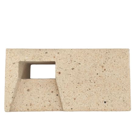 Brique réfractaire 220 x 110 x 90 mm avec injecteur - 1 trou gauche  - Face