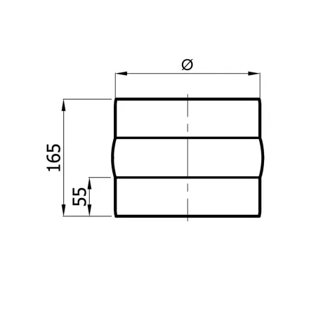Schéma Raccord Mâle / Mâle - Conduit acier peint 2 mm